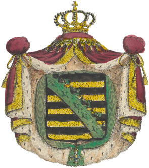 Das Wappen der Familie Sachsen-Coburg.